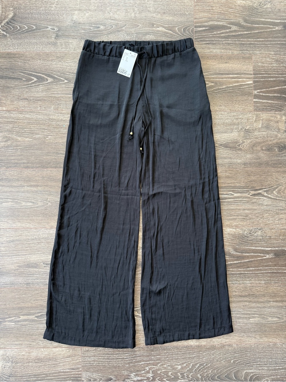 H&M Black Wide-Leg Drawstring Pants